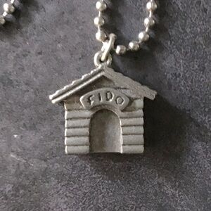 Pewter Dog House Pendant Necklace